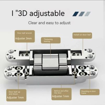 Hinge yên lặng 180 3D điều chỉnh HINGE ẩn mức độ Heavy-duty cửa gấp
