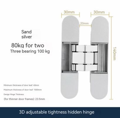 Hinge yên lặng 180 3D điều chỉnh HINGE ẩn mức độ Heavy-duty cửa gấp